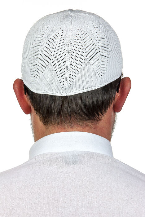 Berra Çelik Knitted Lace Prayer Cap White 1 Piece - 3