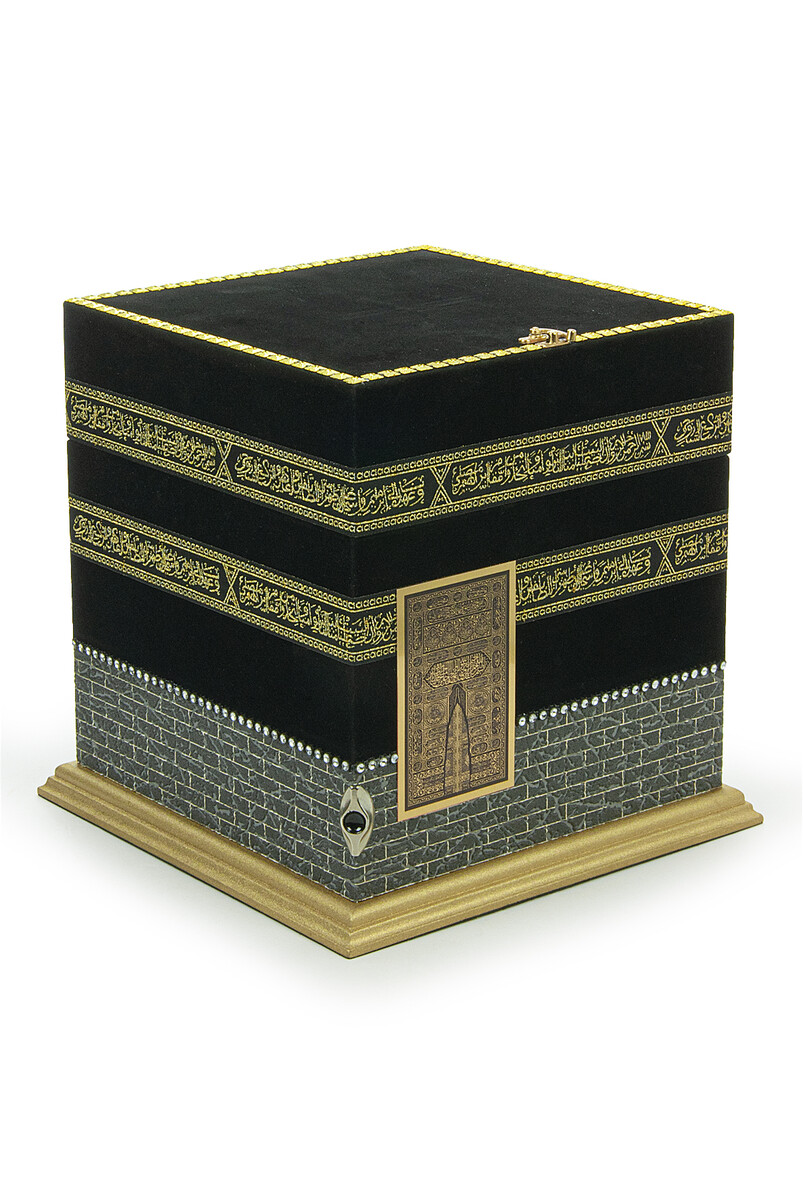 Big Size Kaaba Concept Model Box With Velvet Covered Embossed Detail Double Chamber - 1