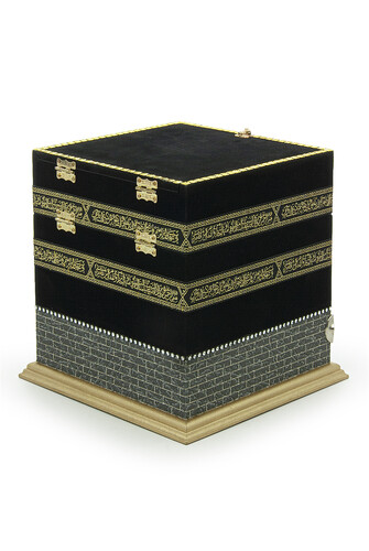 Big Size Kaaba Concept Model Box With Velvet Covered Embossed Detail Double Chamber - 3