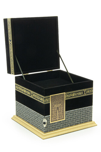 Big Size Kaaba Concept Model Box With Velvet Covered Embossed Detail Double Chamber - 4