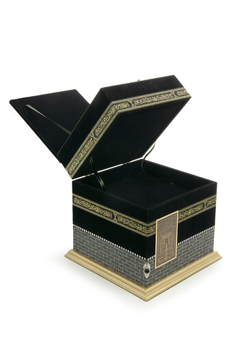 Big Size Kaaba Concept Model Box With Velvet Covered Embossed Detail Double Chamber - 5