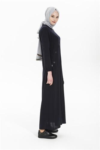 Bird Eyed Navy Blue Abaya 3471 - 3