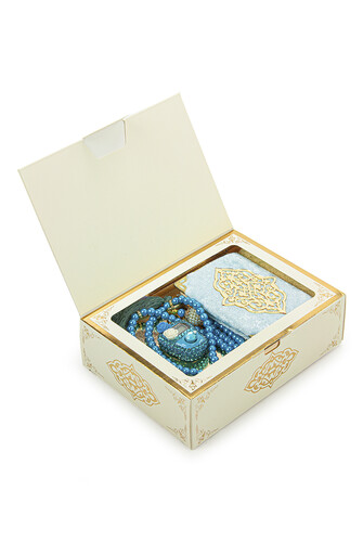 Blue Stone Chanting - Pocket Size Arabic Yasin-i Şerif - Hajj Umrah Gift Set with Pearl Prayer Beads - 1