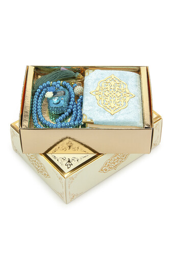 Blue Stone Chanting - Pocket Size Arabic Yasin-i Şerif - Hajj Umrah Gift Set with Pearl Prayer Beads - 2