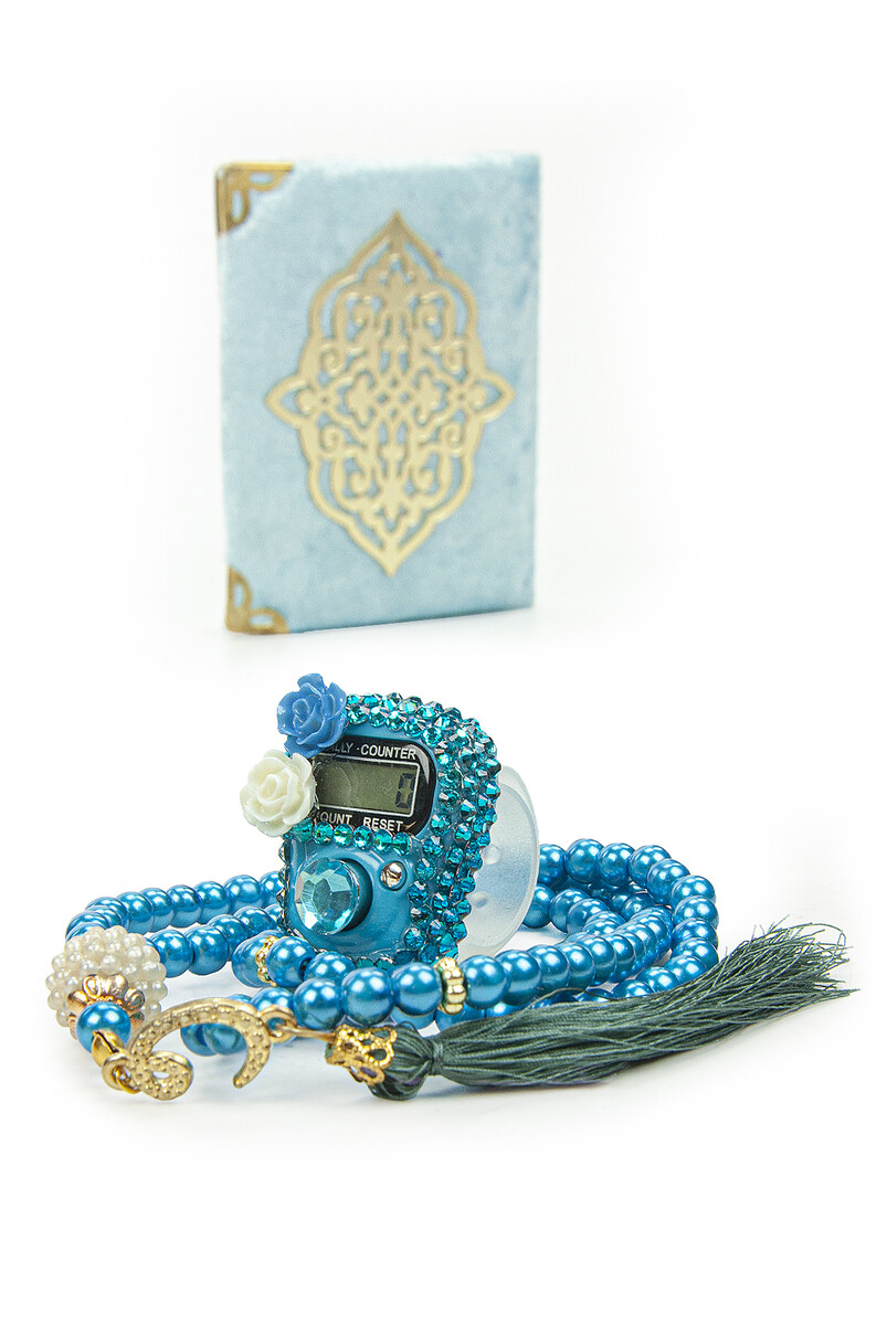 Blue Stone Chanting - Pocket Size Arabic Yasin-i Şerif - Hajj Umrah Gift Set with Pearl Prayer Beads - 4