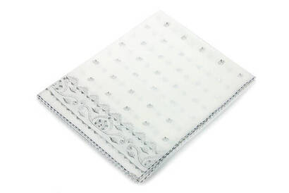 Board Patterned Cream Coverlet - 1