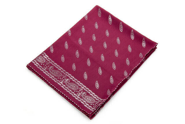 Board Patterned Gold Leafed Maroon Cloth - 1