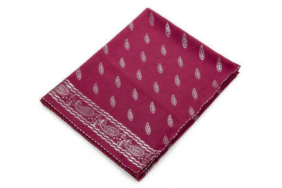 Board Patterned Gold Leafed Maroon Cloth - 2