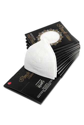 Bowknot Prayer Cap - White - Piece - 2