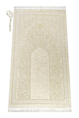 Chenille Luxury Prayer Rug Cream With New Altar - 1