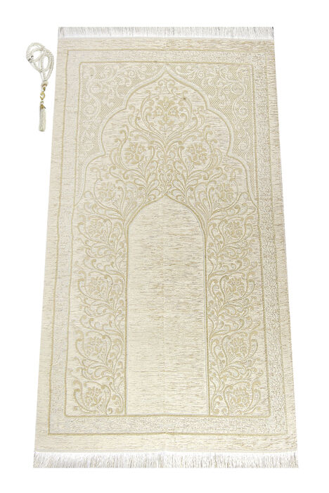 Chenille Luxury Prayer Rug Cream With New Altar - 1