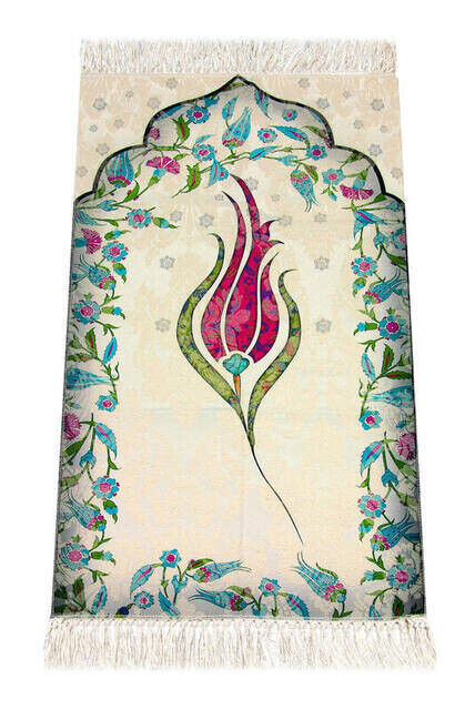 Children's Prayer Rug - Tulip Pattern - Fuchsia Color - 1