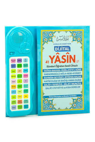 Çocuklar İçin Sure Dua Öğreten Cihaz Sesli Yasini Şerif Kitabı Mavi 