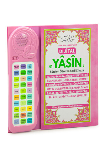 Çocuklar İçin Sure Dua Öğreten Cihaz Sesli Yasini Şerif Kitabı Pembe - 1