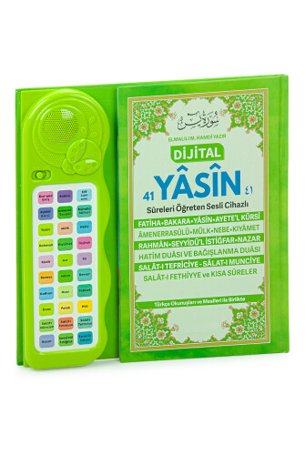 Çocuklar İçin Sure Dua Öğreten Cihaz Sesli Yasini Şerif Kitabı Yeşil 