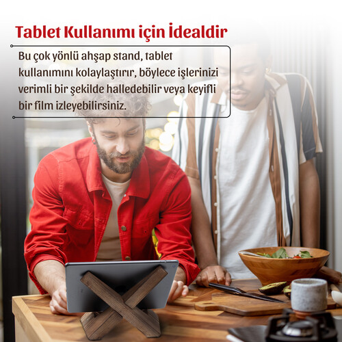 Ahşap Çok Amaçlı Tablet ve Dekoratif Sergileme Standı, Kitap Tutucu Rahle - 7