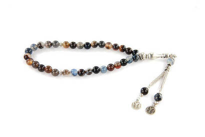 Colorful Agate Ceyt Stone 33 Piece Rosary - 1