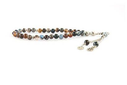 Colorful Agate Ceyt Stone 33 Piece Rosary - 2