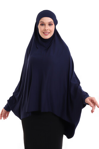 Combed Souffle Sleeve Navy Blue Color (Malaysia) - 1