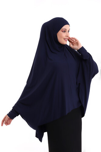 Combed Souffle Sleeve Navy Blue Color (Malaysia) - 2