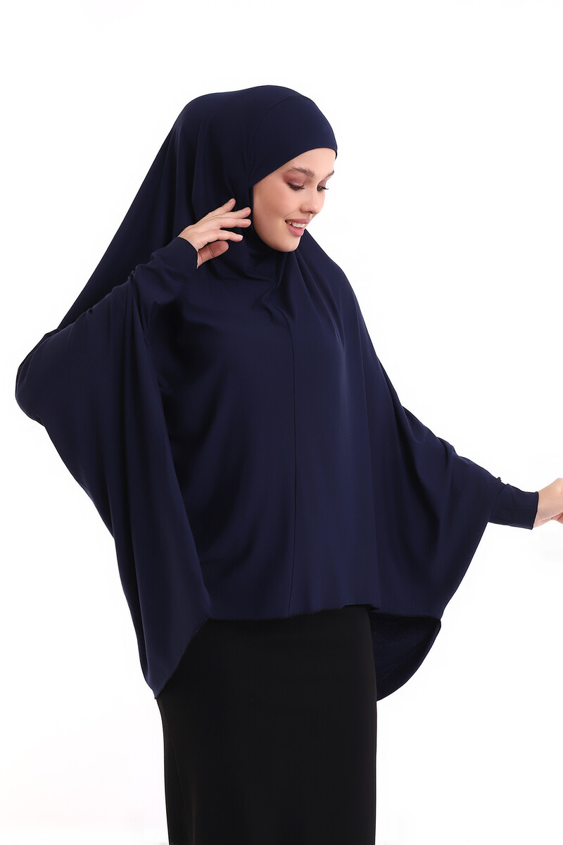 Combed Souffle Sleeve Navy Blue Color (Malaysia) - 3