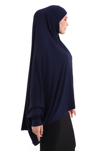 Combed Souffle Sleeve Navy Blue Color (Malaysia) - 5