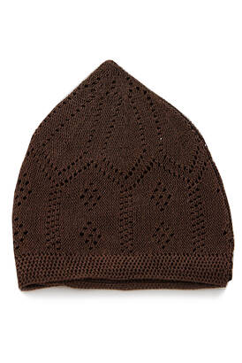 Coral Prayer Cap, Dark Brown, 12 Pieces - 1