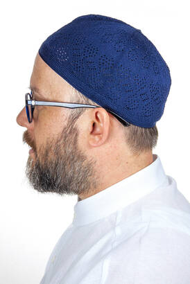 Coral Prayer Cap Navy Blue 12 Pieces - 2