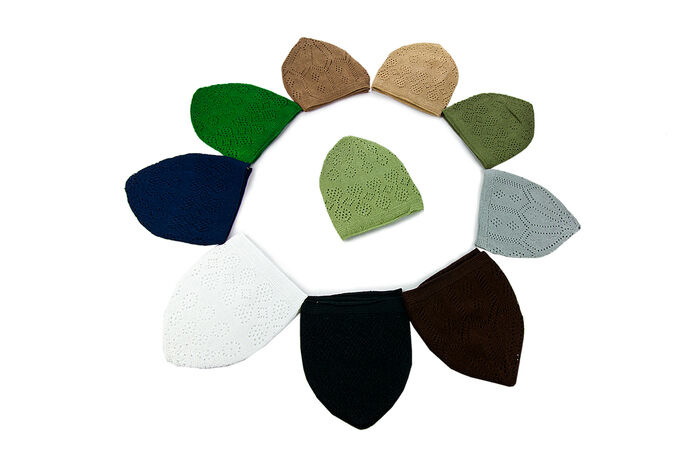 Coral Prayer Cap Pistachio Green 12 Pieces - 5