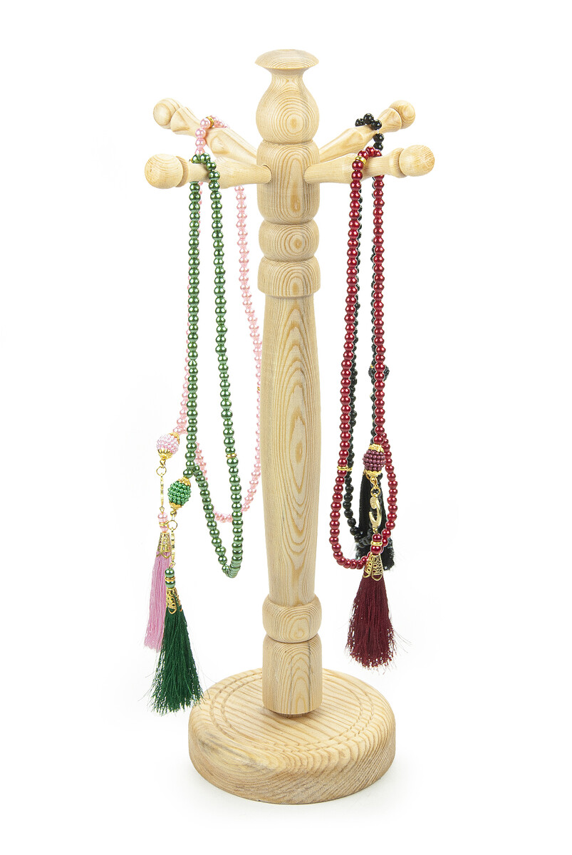 Cream Color Wooden Prayer Beads Stand - 3