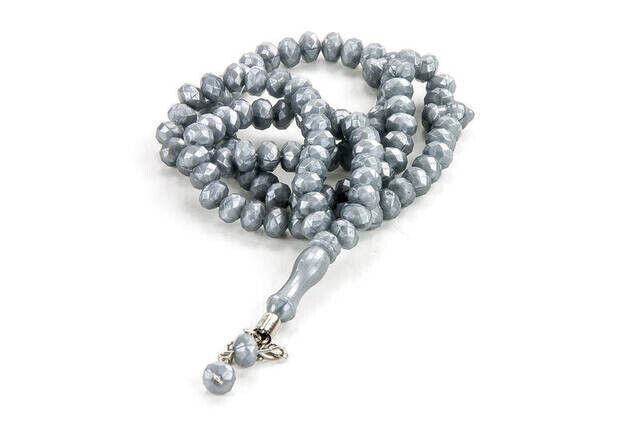 Crystal Appearance 99 Pieces Hajj Umrah Gift Rosary 10 Pieces-Gray - 3