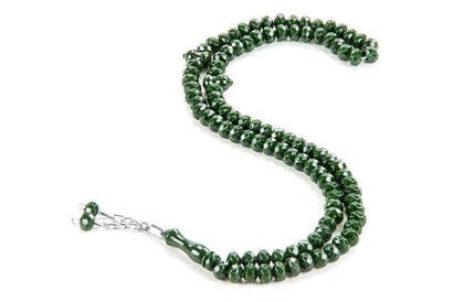 Crystal Look 99 Rosaries Mevlüt Hajj Umrah Gift 10 Pieces Dark Green - 1