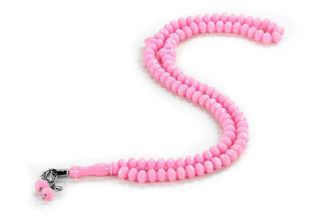 Crystal Look 99 Rosaries Mevlüt Hajj Umrah Gift 10 Pieces Pink - 1