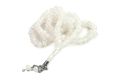 Crystal Look 99 Rosary Mevlüt Hajj Umrah Gift 10 Pieces White - 3