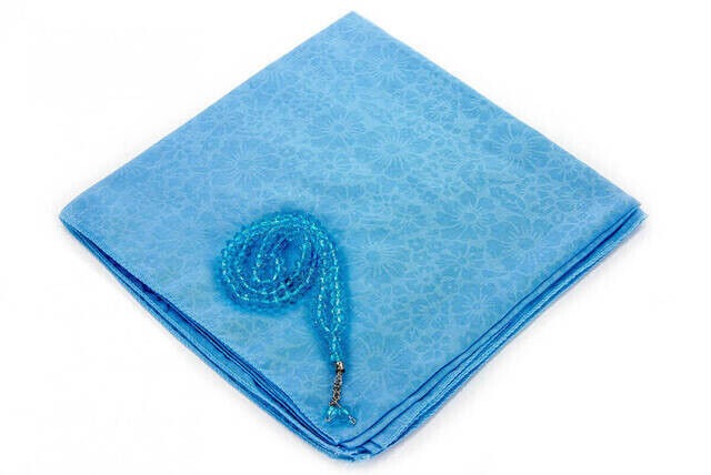 Custom Boxed Covered Prayer Mat Set Blue - 2