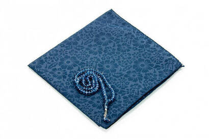 Custom Boxed Covered Prayer Mat Set Navy Blue - 3