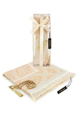 Custom Boxed Prayer Mat Set Mevlut Gift Gift Cream Color - 1