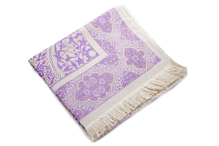 Custom Boxed Prayer Rug Set Mevlut Gift Lilac Color - 3