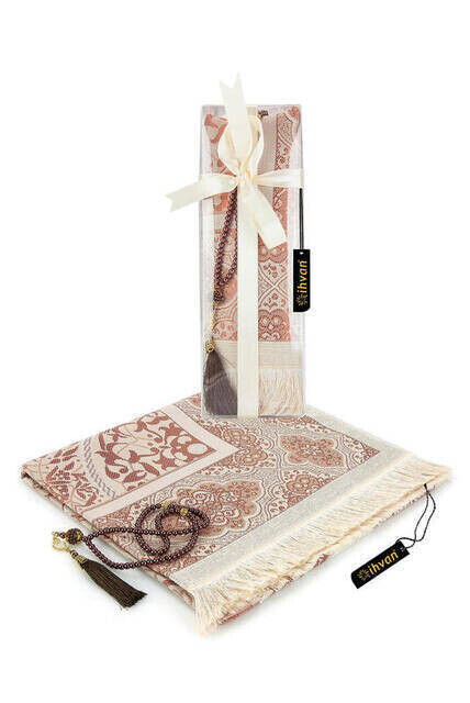 Custom Boxed Prayer Rug Set Mevlut Gift Tile Color - 1