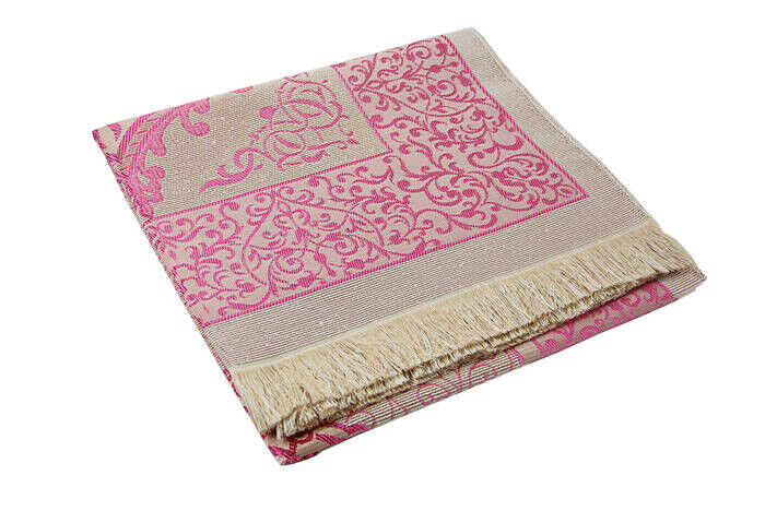 Custom Cylinder Box Set Pink Color With Prayer Rug and Pearl Rosary - 4