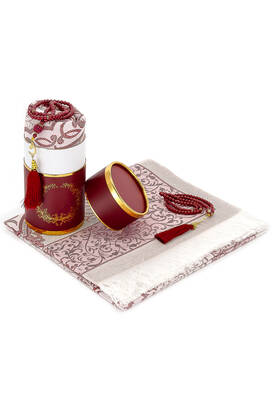 Custom Roller Boxed Prayer Mat Set Burgundy - 2