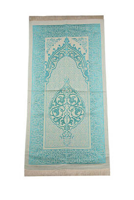 Cylinder Box Blue, Prayer Rug, Pearl Rosary Gift Set - 3