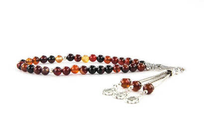 Dark-Colored Agate Ceyt Stone 33-Piece Tasbih - 3