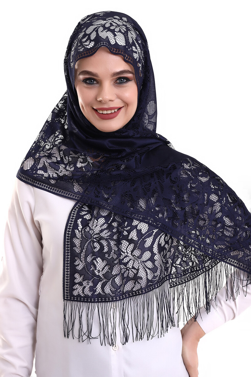 Delicate Cotton Tulle Shawl Purple-2 60x160 - 1