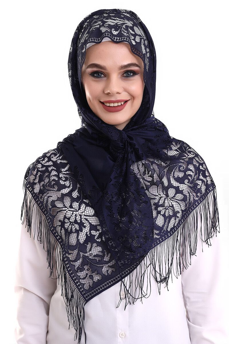 Delicate Cotton Tulle Shawl Purple-2 60x160 - 3