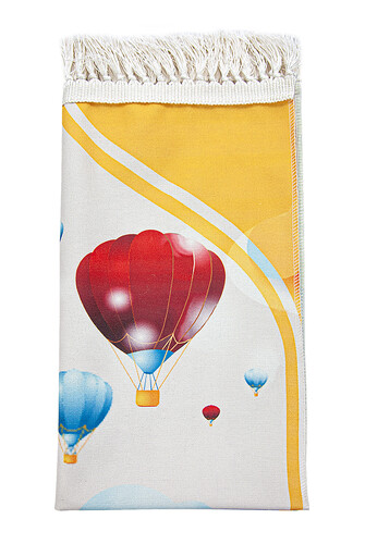 Digital Printed Children's Prayer Mat - With Balloons and Tractor - 44 X 78 cm - 3