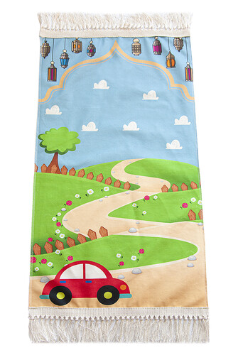 Digital Printed Children's Prayer Mat - With Trolley - 44 X 78 cm - 1