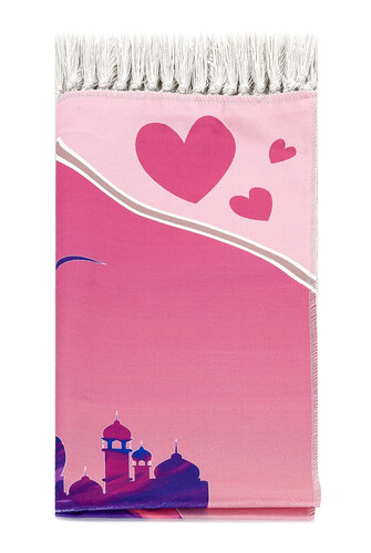 Digital Printed Children's Prayer Rug - Pink Camili - 44 X 78 cm - 2