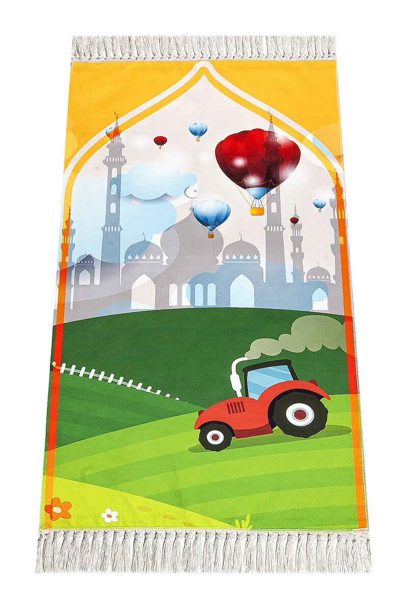 Digital Printed Children's Prayer Rug - With Balloon Camili - 44 X 78 cm - 1