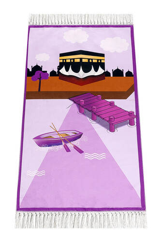 Digital Printed Children's Prayer Rug - With Boat Kabel - 44 X 78 cm - 1